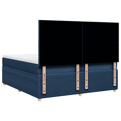 Box Spring Postel S Matrací Modrá 200X200 Cm Textil