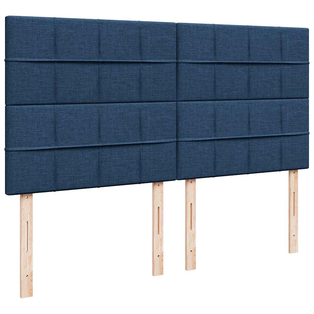 Box Spring Postel S Matrací Modrá 200X200 Cm Textil