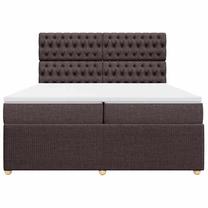 Box Spring Postel S Matrací Tmavě Hnědá 200X200 Cm Textil