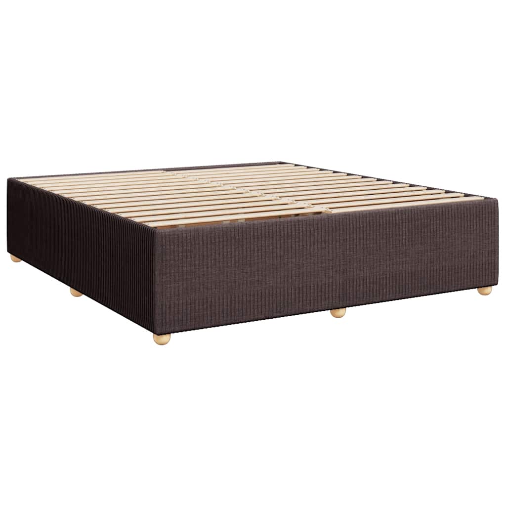 Box Spring Postel S Matrací Tmavě Hnědá 200X200 Cm Textil