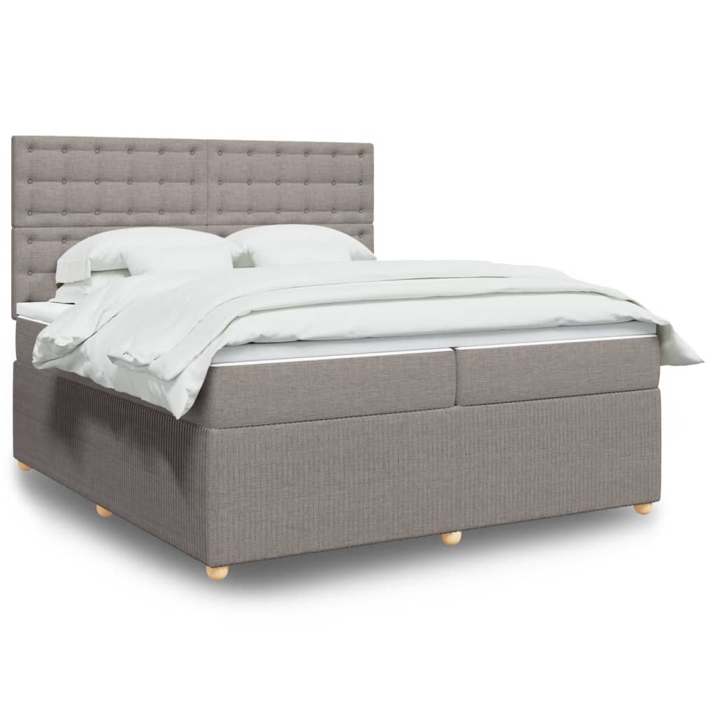 Box Spring Postel S Matrací Textil Taupe