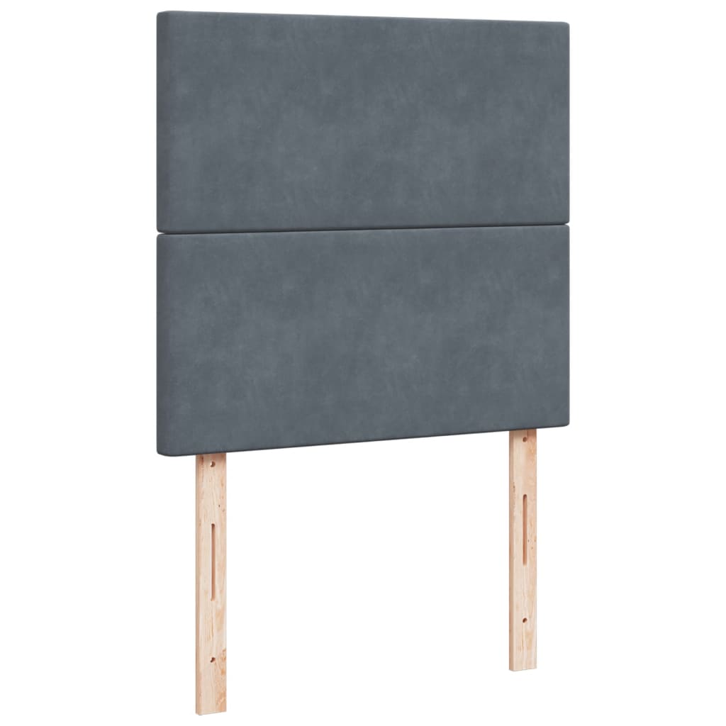 Box Spring Postel S Matrací Samet Tmavě Šedá