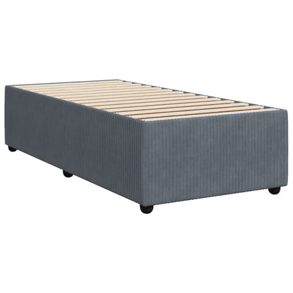 Box Spring Postel S Matrací Samet Tmavě Šedá