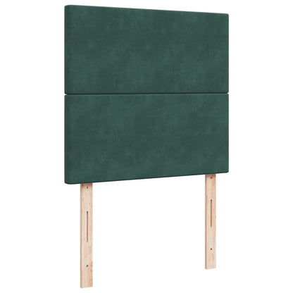 Box Spring Postel S Matrací Samet Tmavě Zelená