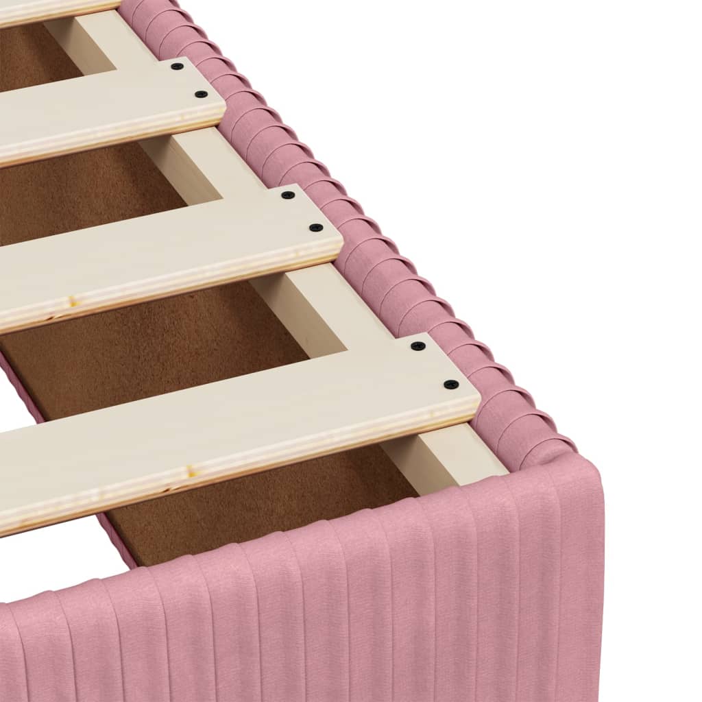 Box Spring Postel S Matrací Samet Růžová
