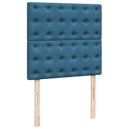 Box Spring Postel S Matrací Tmavě Samet Modrá