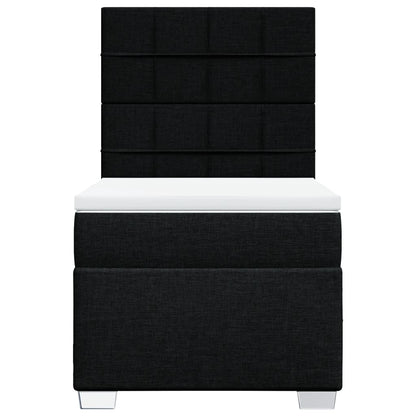Box Spring Postel S Matrací Černá 80 X 200 Cm Textil