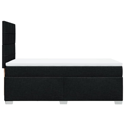 Box Spring Postel S Matrací Černá 80 X 200 Cm Textil