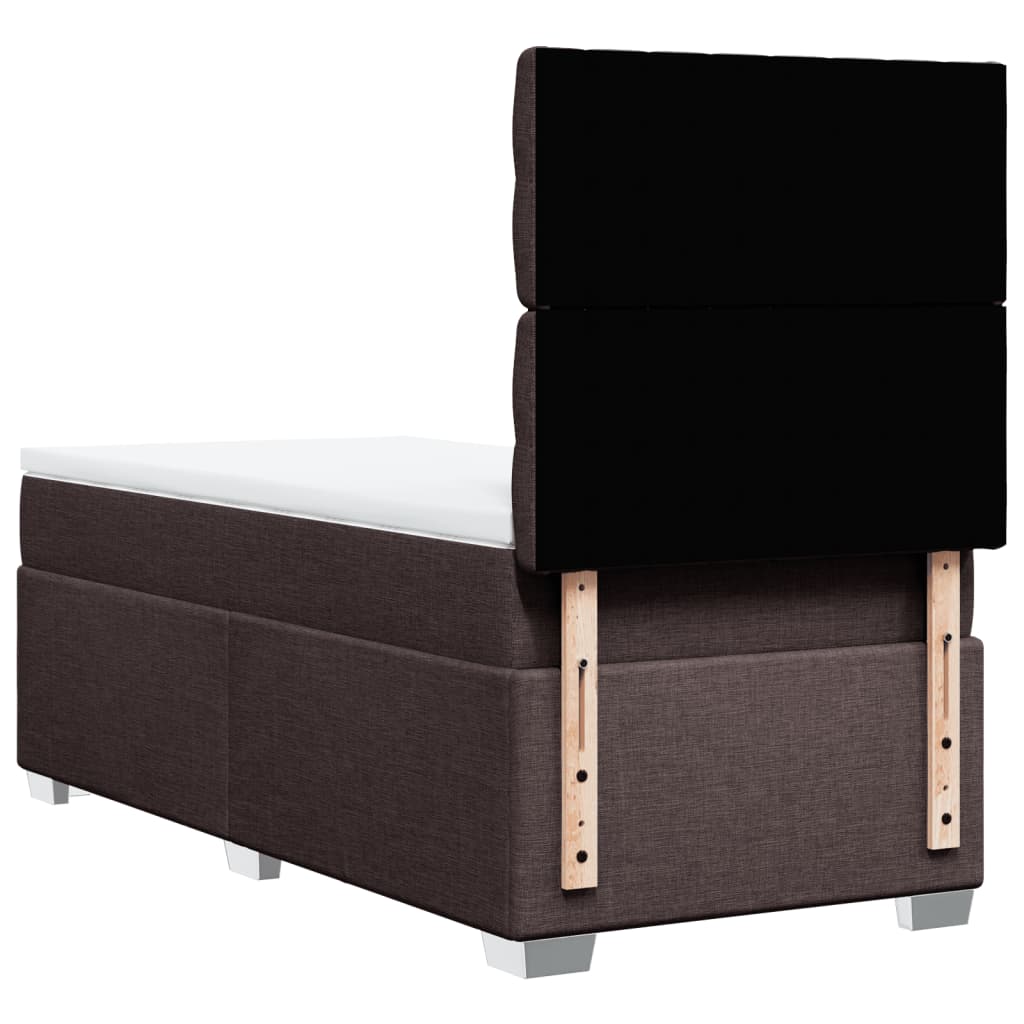 Box Spring Postel S Matrací Textil Tmavě Hnědá