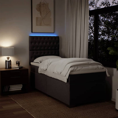 Box Spring Postel S Matrací Textil Tmavě Hnědá