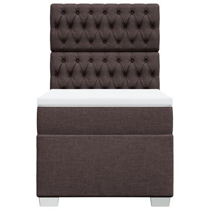 Box Spring Postel S Matrací Textil Tmavě Hnědá