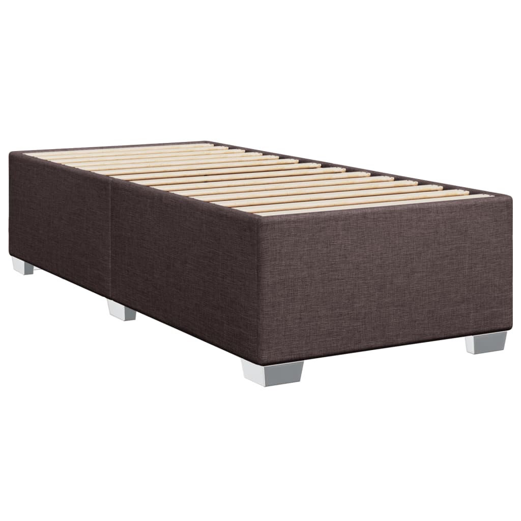Box Spring Postel S Matrací Textil Tmavě Hnědá