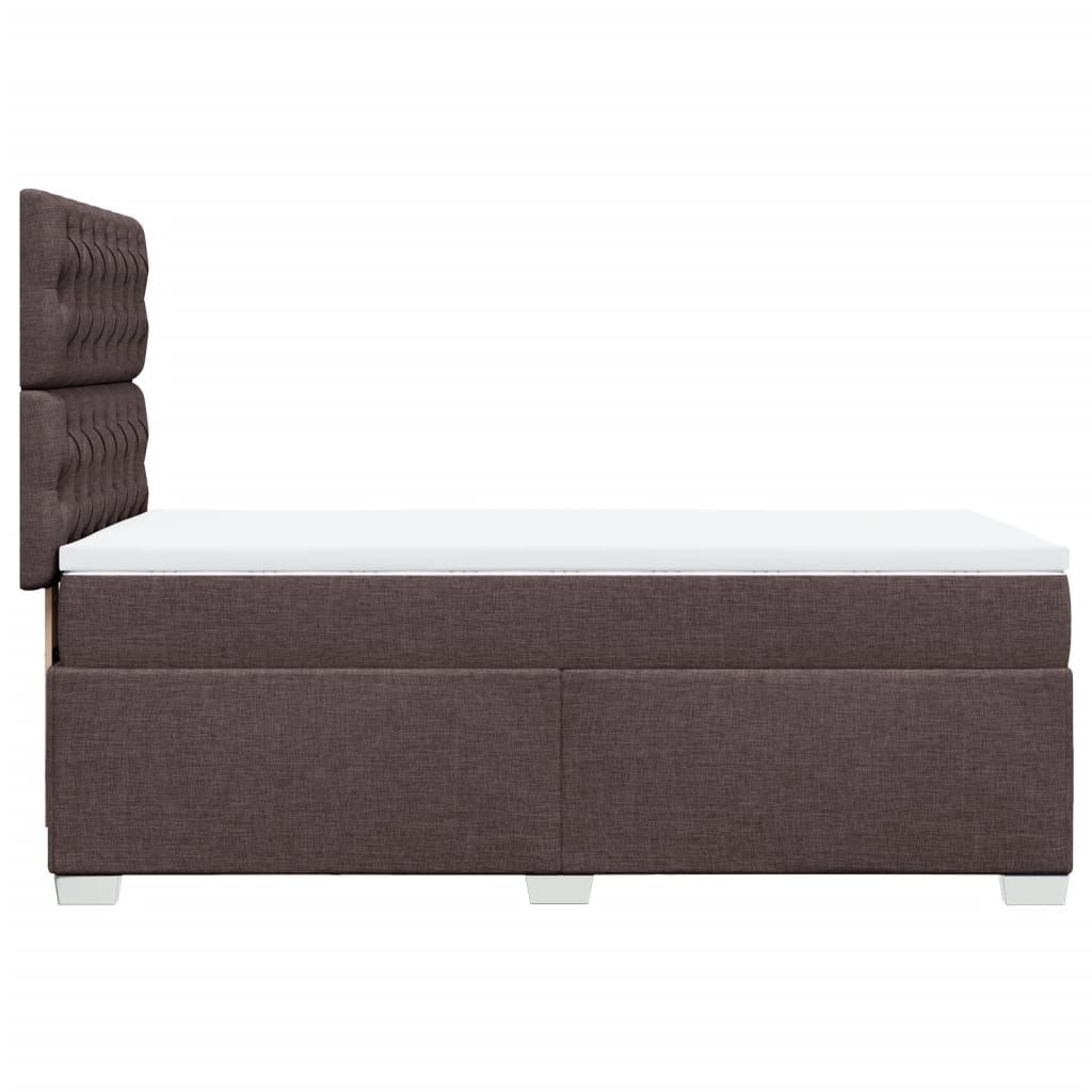 Box Spring Postel S Matrací Textil Tmavě Hnědá