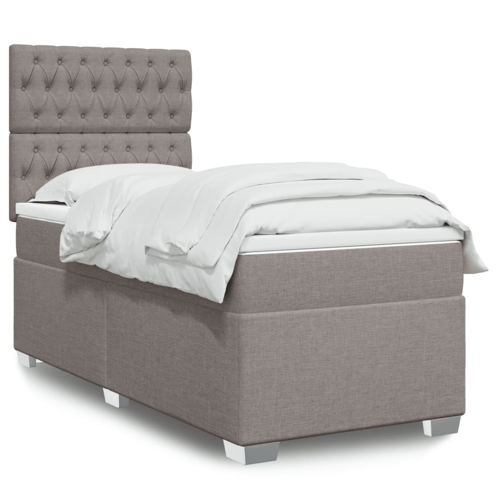 Box Spring Postel S Matrací Textil Taupe