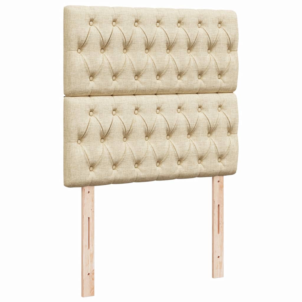 Box Spring Postel S Matrací Textil Krémová