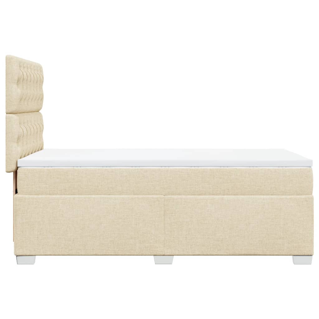 Box Spring Postel S Matrací Textil Krémová