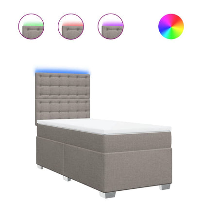 Box Spring Postel S Matrací Textil Taupe