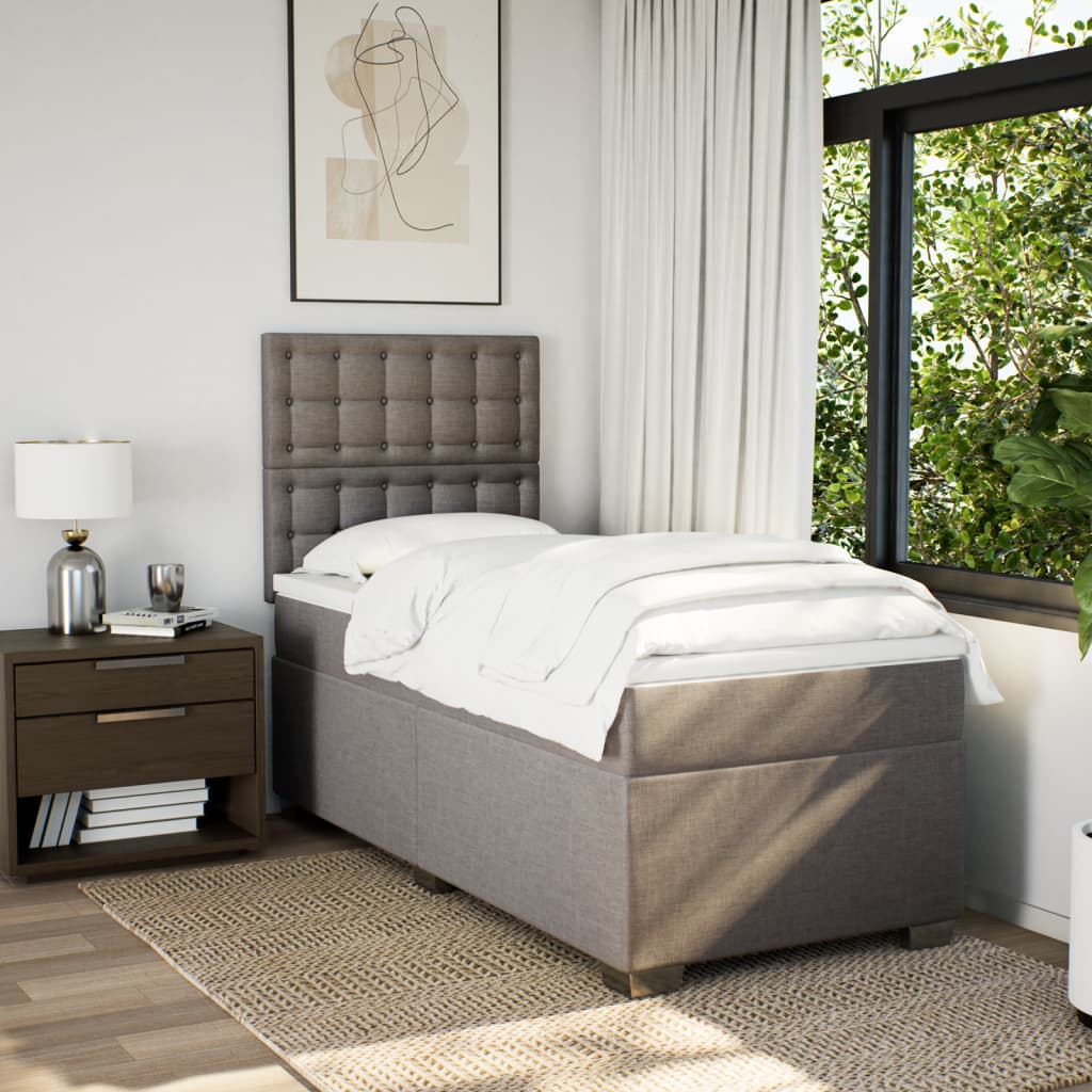 Box Spring Postel S Matrací Textil Taupe