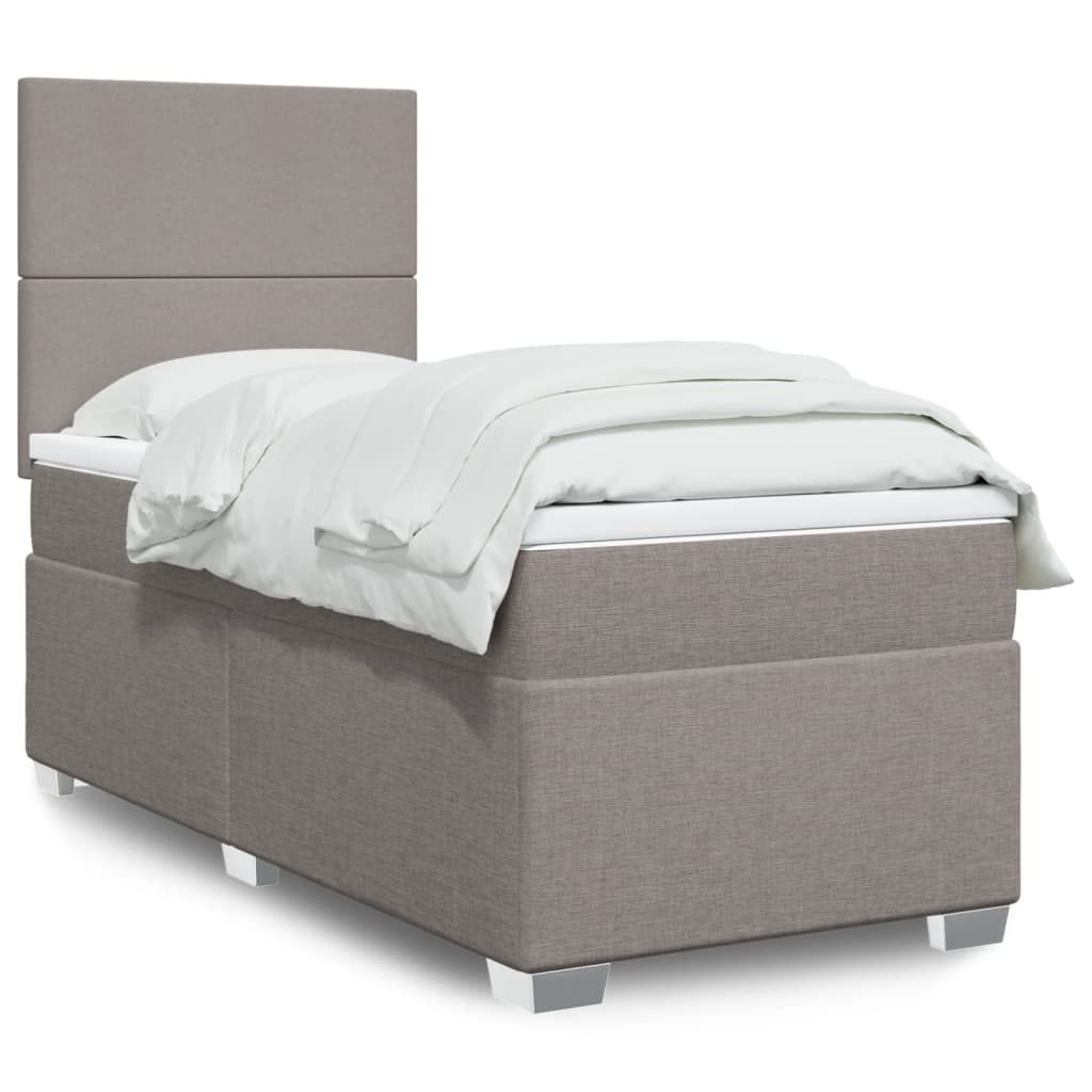 Box Spring Postel S Matrací Textil Taupe