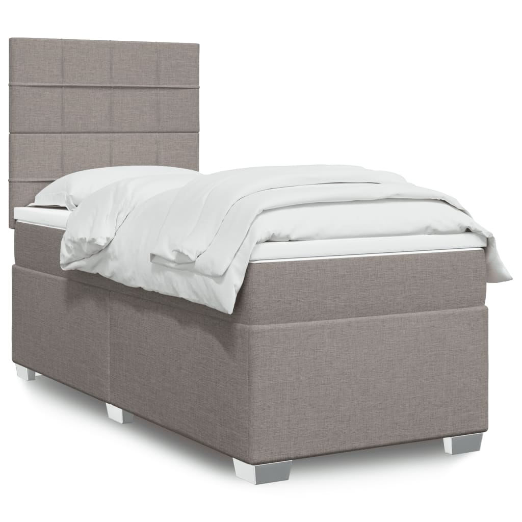 Box Spring Postel S Matrací Textil Taupe