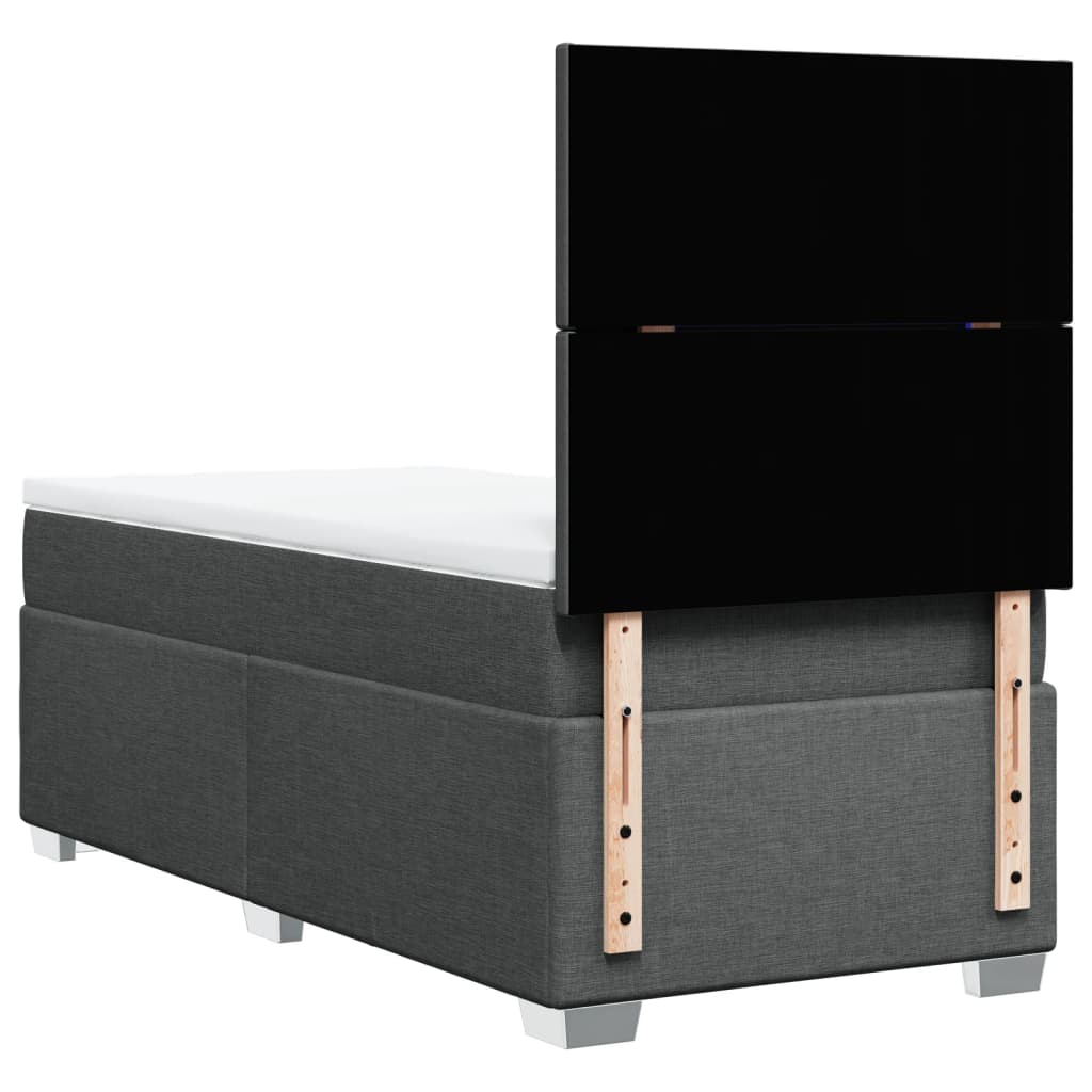 Box Spring Postel S Matrací Textil Tmavě Šedá