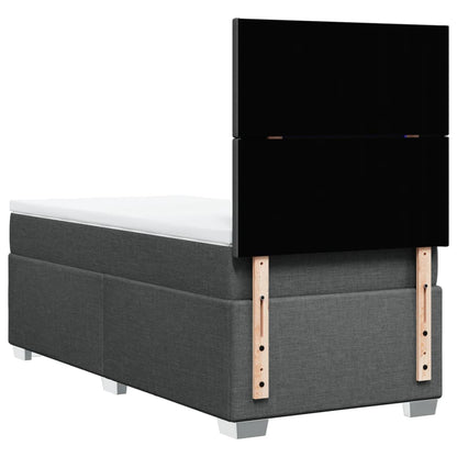 Box Spring Postel S Matrací Textil Tmavě Šedá