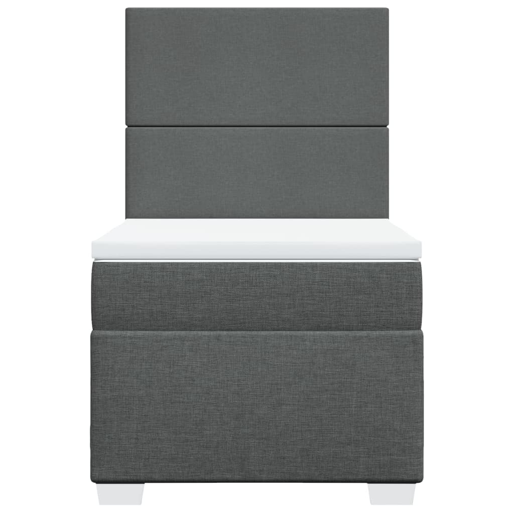 Box Spring Postel S Matrací Textil Tmavě Šedá