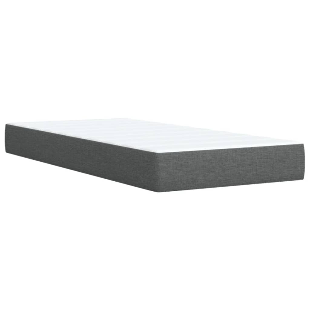 Box Spring Postel S Matrací Textil Tmavě Šedá