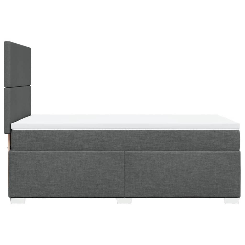 Box Spring Postel S Matrací Textil Tmavě Šedá