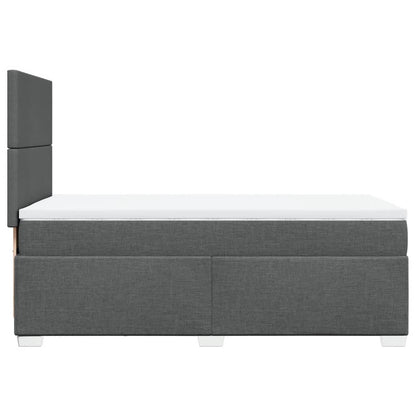 Box Spring Postel S Matrací Textil Tmavě Šedá