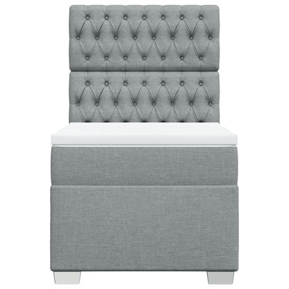 Box Spring Postel S Matrací Textil Světle Šedá