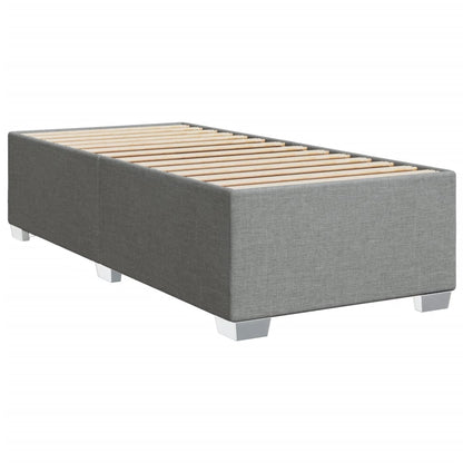 Box Spring Postel S Matrací Textil Světle Šedá