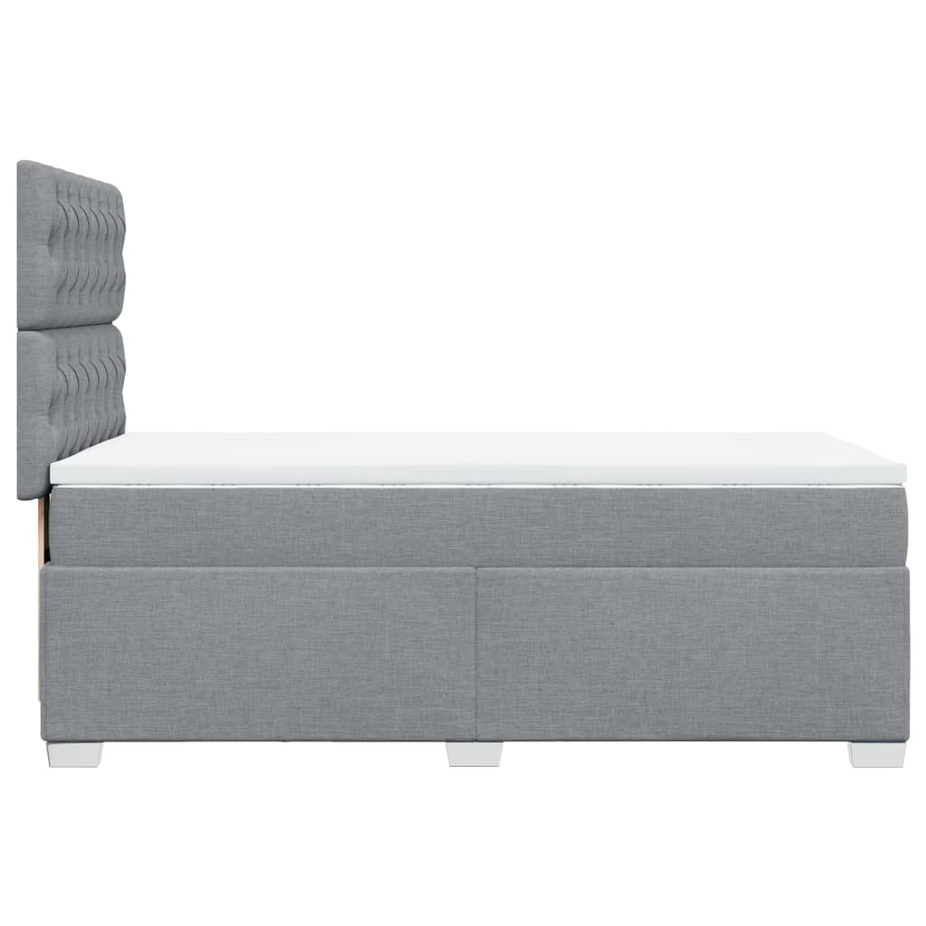 Box Spring Postel S Matrací Textil Světle Šedá