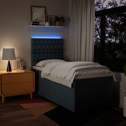 Box Spring Postel S Matrací Textil Modrá