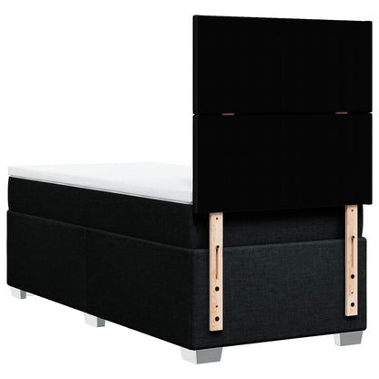 Box Spring Postel S Matrací Černá Textil Černá