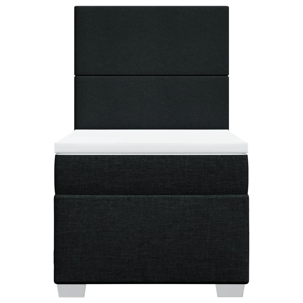 Box Spring Postel S Matrací Černá Textil Černá