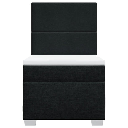 Box Spring Postel S Matrací Černá Textil Černá