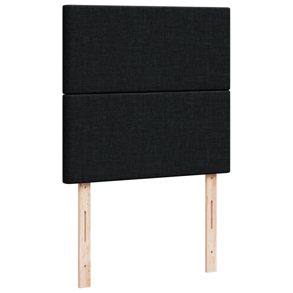 Box Spring Postel S Matrací Černá Textil Černá