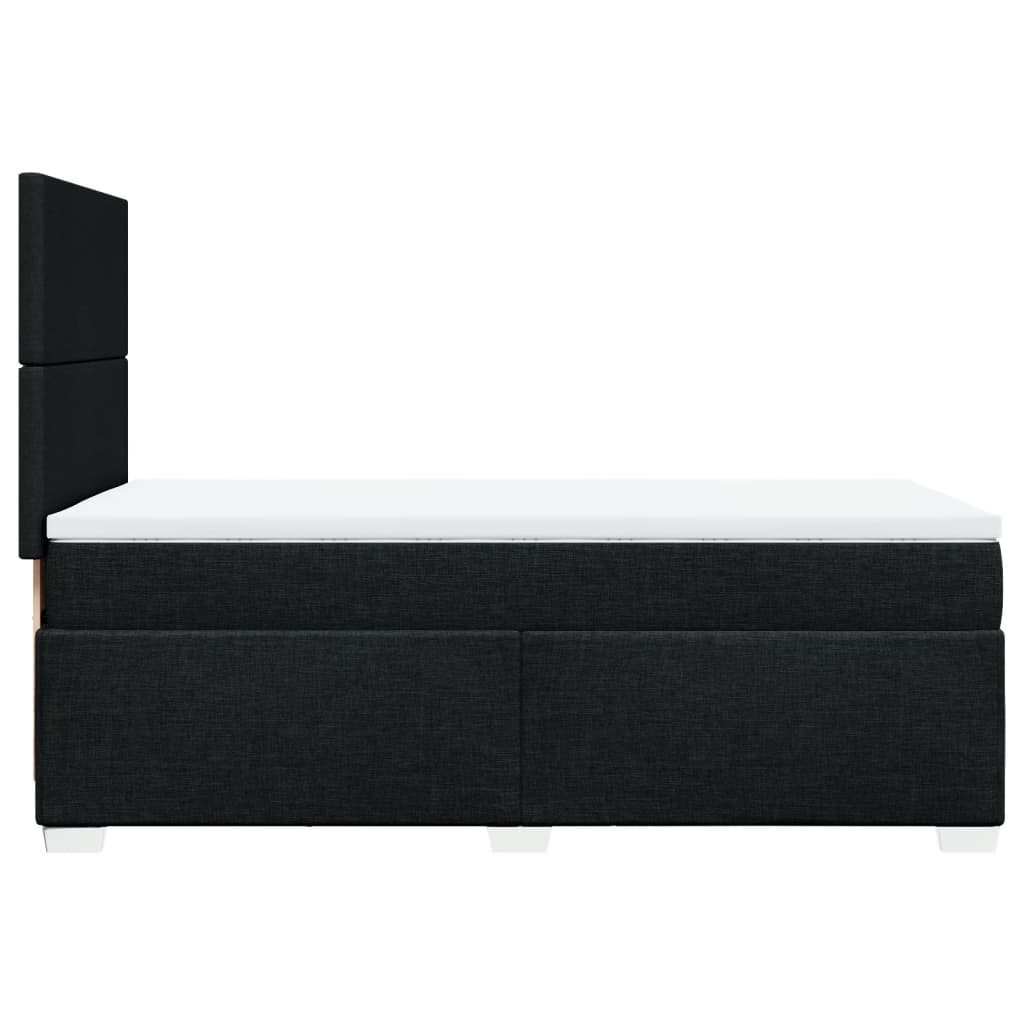 Box Spring Postel S Matrací Černá Textil Černá