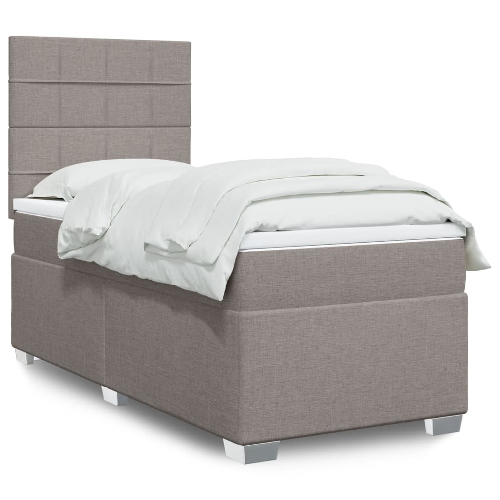 Box Spring Postel S Matrací Textil Taupe