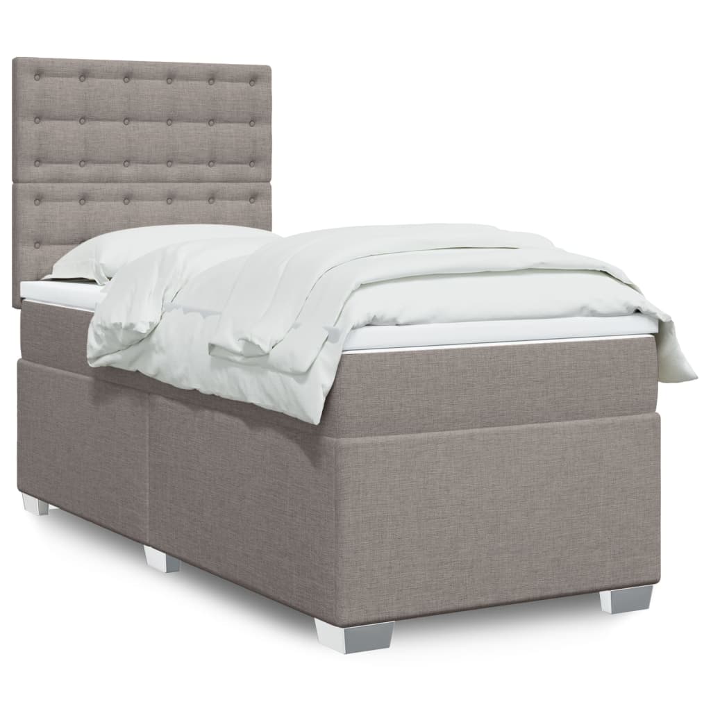 Box Spring Postel S Matrací Textil Taupe