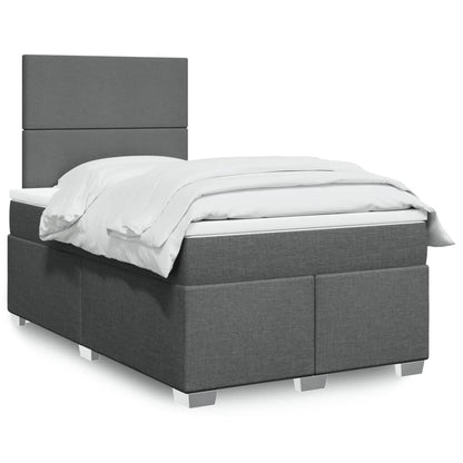 Box Spring Postel S Matrací Textil Tmavě Šedá