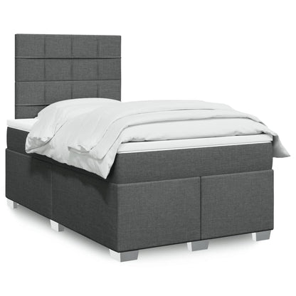 Box Spring Postel S Matrací Textil Tmavě Šedá
