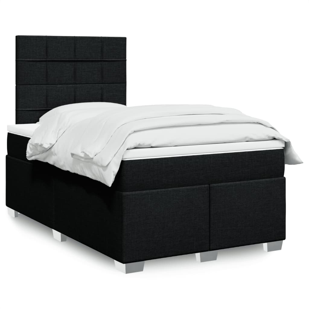 Box Spring Postel S Matrací Černá Textil Černá