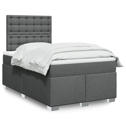 Box Spring Postel S Matrací Textil Tmavě Šedá