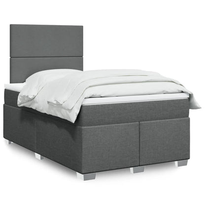 Box Spring Postel S Matrací Textil Tmavě Šedá