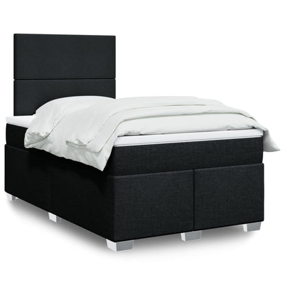 Box Spring Postel S Matrací Černá Textil Černá