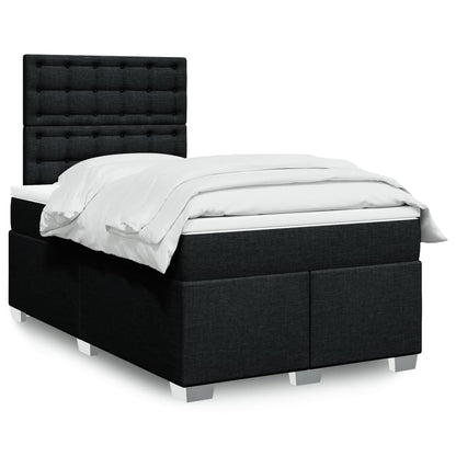 Box Spring Postel S Matrací Černá Textil Černá