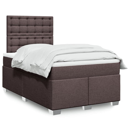 Box Spring Postel S Matrací Textil Tmavě Hnědá