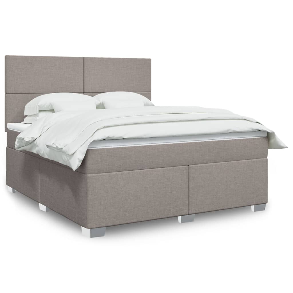 Box Spring Postel S Matrací Textil Taupe